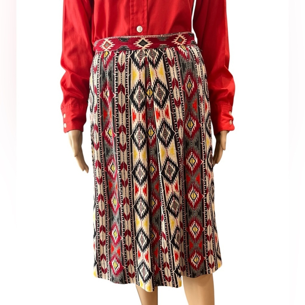 Roberta Di Camerino Trompe l’oeil Southwest Navajo vintage skirt-10